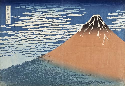 Affiche Toile Mont Fuji par temps clair de Hokusai 60x90cm