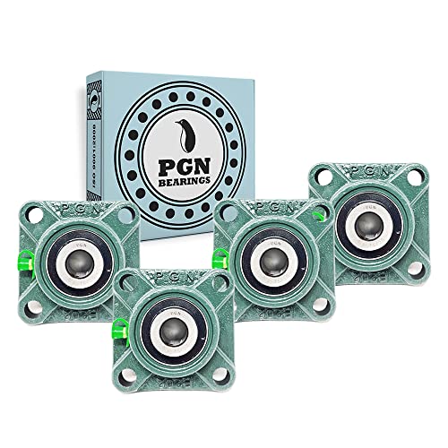 Pgn Ucf202-10 Pillow Block Bearing - Pack Of 4 Square Flange Mounted Pillow Block Bearings - Chrome Steel Bearings With 5/8" Bore - Self Alignment #TOP25