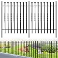 GILPWA 10 Panels Decorative Garden Fence, 32in(H)×24Ft(L) Heavy Duty Twist Outdoor Dog Fence Rustproof Metal Square Tube No Dig Animal Barrier Border Fencing for Temporary Yard Patio Landscape
