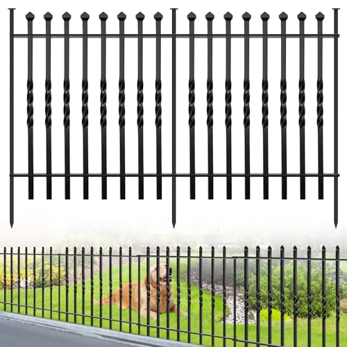 GILPWA 10 Panels Decorative Garden Fence, 32in(H)×24Ft(L) Heavy Duty Twist