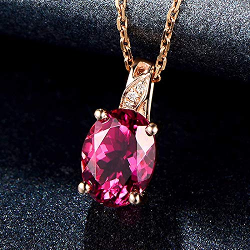 Collar Oro Rosa 18K Turmalina Roja y Diamantes Mujer Collar Oro Rosa 18K Turmalina Roja y Diamantes Mujer