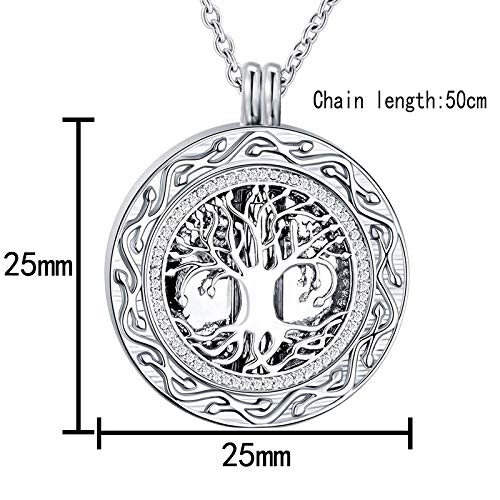 weikui Celtic Tree of Life Urn Necklace for Ashes - Cremation Jewelry Memorial Keepsake Pendant,Mother’s Day Keepsake for Dad Sister Grandma Daughter Mom - Funnel Kit Included2