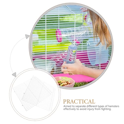 Angoily 2St Käfigteiler für Hamster Hasenzubehör Kaninchenzaun maschendrahtzaun Hamsterkäfig Drahtbrett Käfig-Trenngitter Kleine Tiere Isolationsplatine Kaninchenhaus Hühnerdraht Baby Weiß