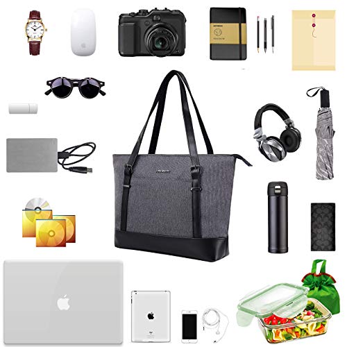 KROSER-Laptop-Tote-bag-156-Inch-Large-Shoulder-Bag-Lightweight-with-USB-Charging-Port-Water-repellent-Nylon-Computer-Tote-Bag-Women