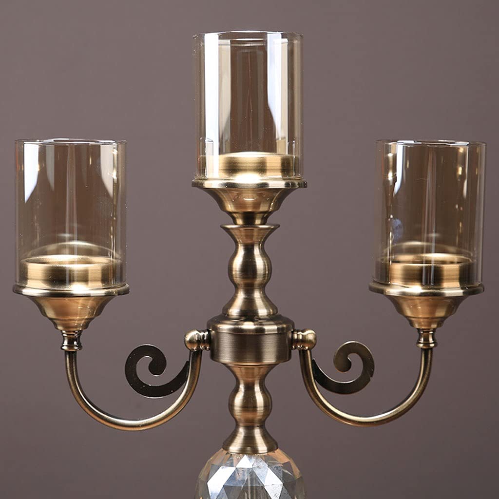 Candelabro Portacandele 3 Bracci Candelabro, candelabro in Metallo retrò for Tavolo da Pranzo, Camino, candelabri Natalizi Centerpieces Decorazione
