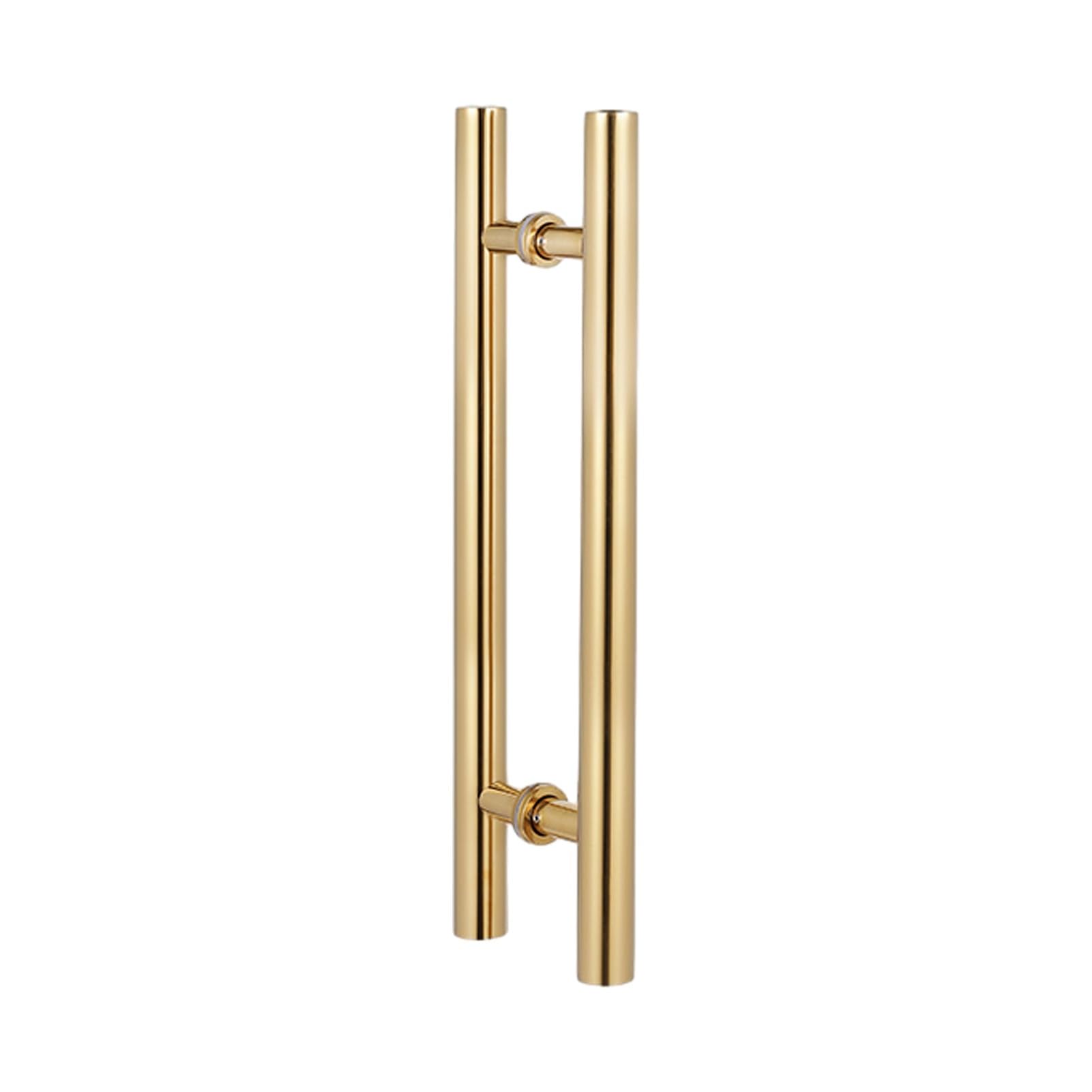 Gthtuhfd Gold Commercial Push Pull Glass Door Handles, Door Pull Handle For Barn Door, Modern Double Sided Door Grab, On Interior/Exterior Front Door,-100X70cm/39.3