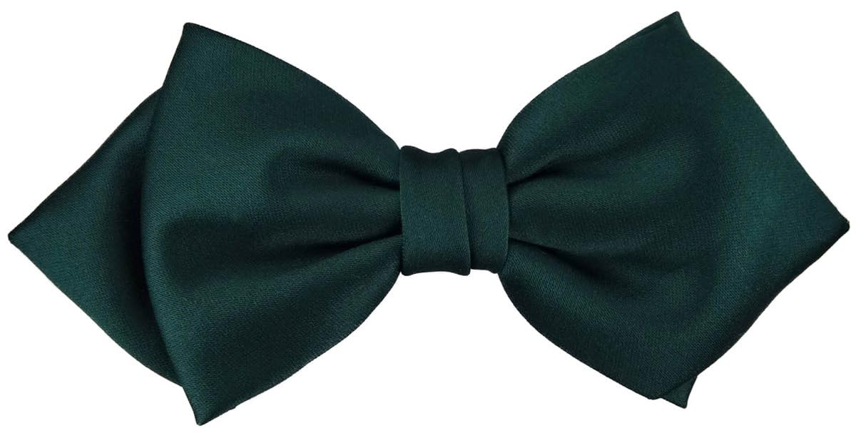TigerTie prefabricated pointed bow tie bow tie in fir-green monochrome + Gift box