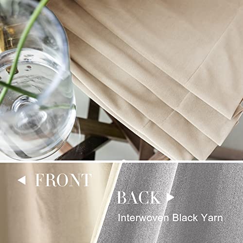 Jinchan Cream Beige Velvet Blackout Curtains 96 Inches Long Curtains For Living Room Thermal Insulated Luxury Home Decor Bedroom Drapes Window Treatments Rod Pocket 2 Panels #TOP3