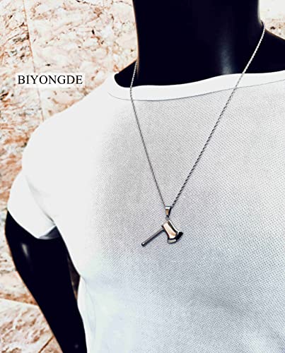 Mens Womens Ax Axe Pendant, 24 inches Chain Necklace, Stainless Steel, Polished4