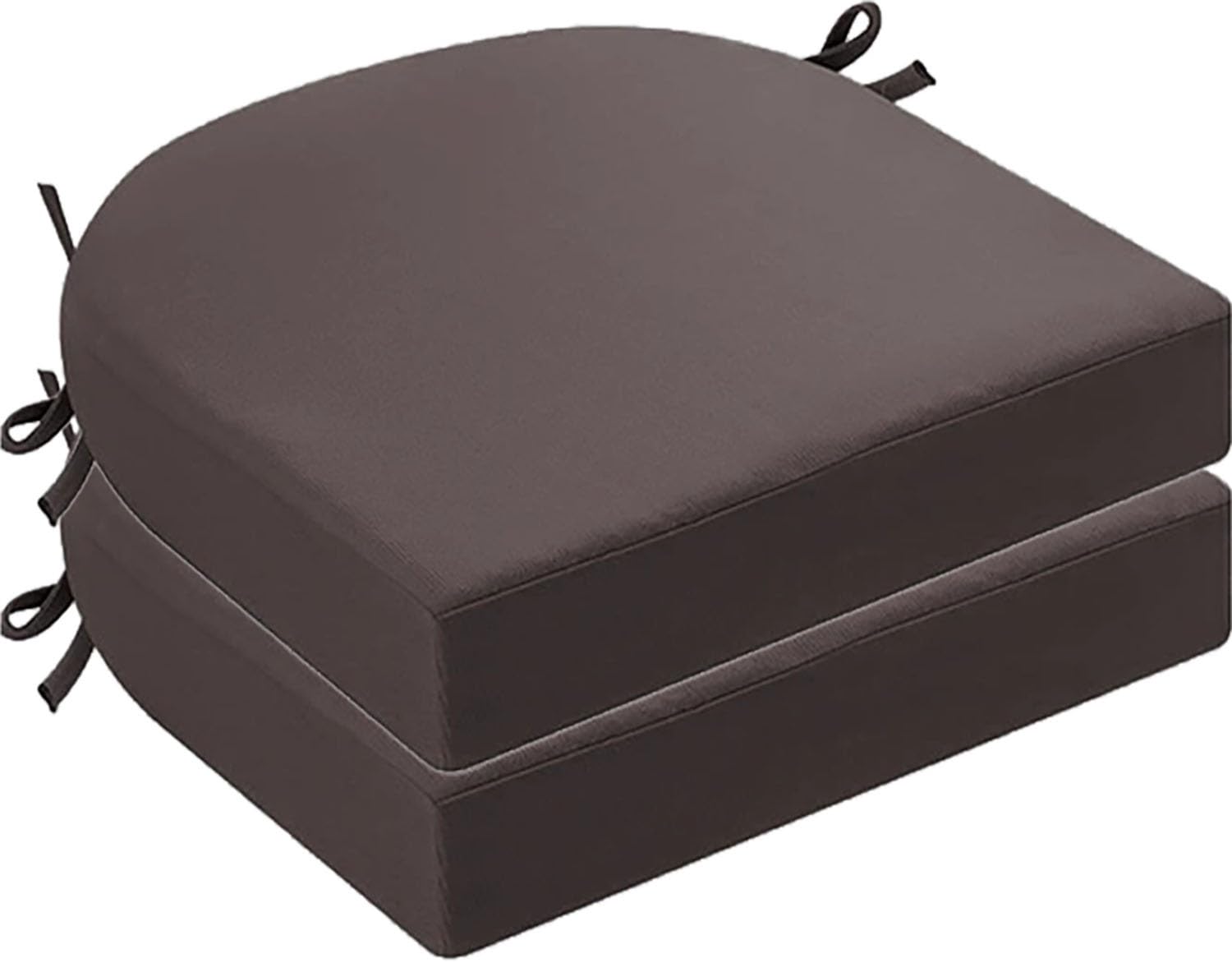 DOGACA Outdoor Chair Cushions Set of 2 4 6, Waterproof U-Shaped Seat Cushion with Ties & Zipper, Removable Washable Patio Chair Pads for Garden, Patio, Camp(8,2pcs:43 * 40 * 5cm)