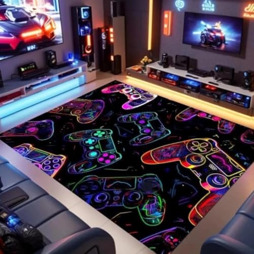 PERFECT LASER Gaming Area Rugs for Boys Gaming Rug Boy Room Decor Gaming Rugs for Gaming Room Teen Game Player Video Gaming Rugs for Bedroom Living Room Playroom Teen Game Player(47 x 31)