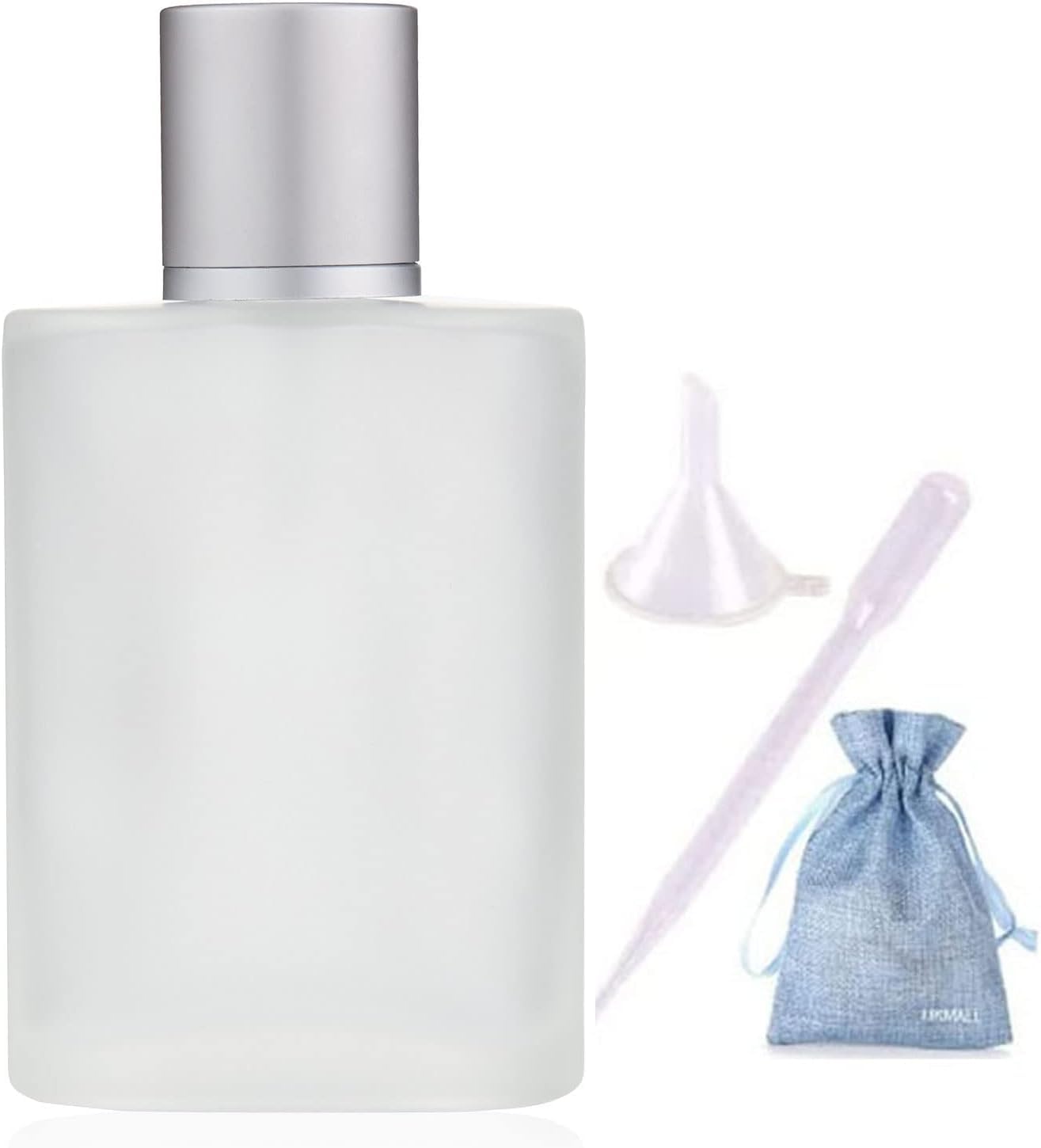 100ML 3.4OZ Refillable Spray Perfume Bottles large cosmetic Fine Mist Atomizer Empty Frosted Clear Glass Essential Oil Container for Travel Makeup Party Refill tool