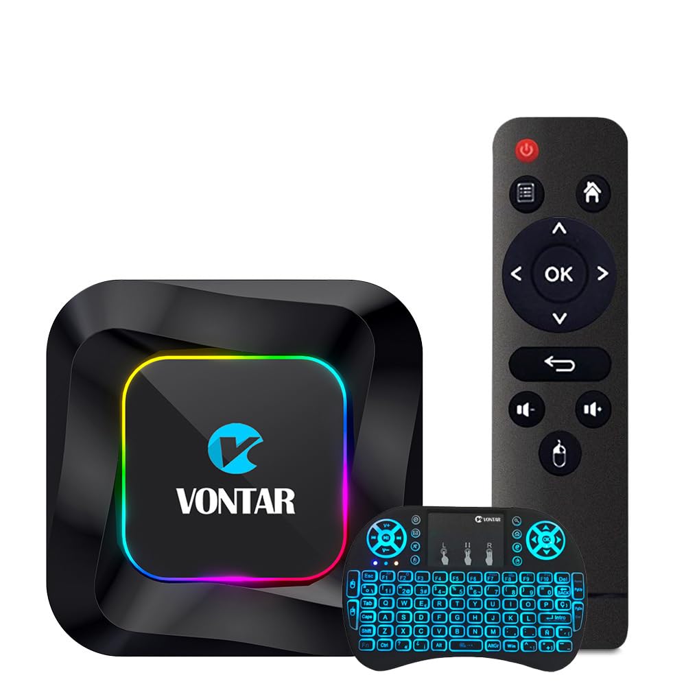 CHROX Android 13.0 TV Box, Vontar R3 Set Top Box RK3528 Quad Core CPU MALI-G31 MP2 GPU H.265 Décodage 2,4g / 5g WiFi 10 / 100M DLAN Smart TV Box Box,4gb+32gb