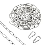 5M Steelchain, Stainless Steel Security Chain,2 Heavy Duty Carabiners - Premium Heavy Duty Chain for Fence Gates, Bikes, Swings & Clotheslines