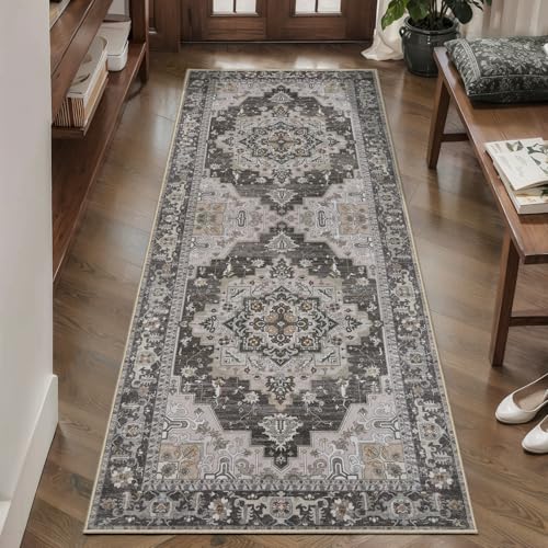 Image of Tangsoo Vintage 2x5 Washable Runner Rugs for Hallways, Non Slip Rug Runner