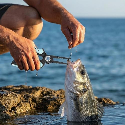 Cortahilos de pesca con engranaje bloqueable para agua dulce y salada 2