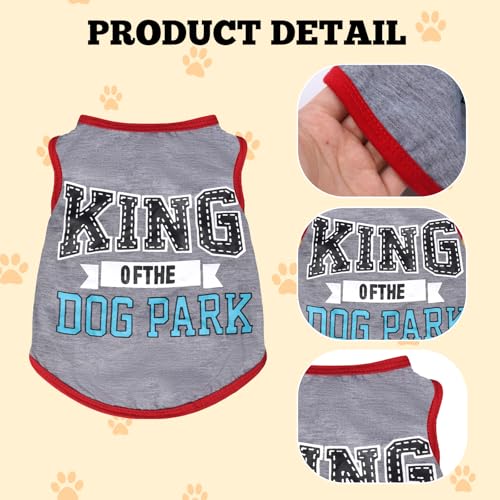 hoyuwak 4 Pieces Pet Shirts Funny Dog Printed Clothes Dog Sleeveless Vests | Cool Breathable Puppy Clothes Dog Outfit for Summer - Image 4