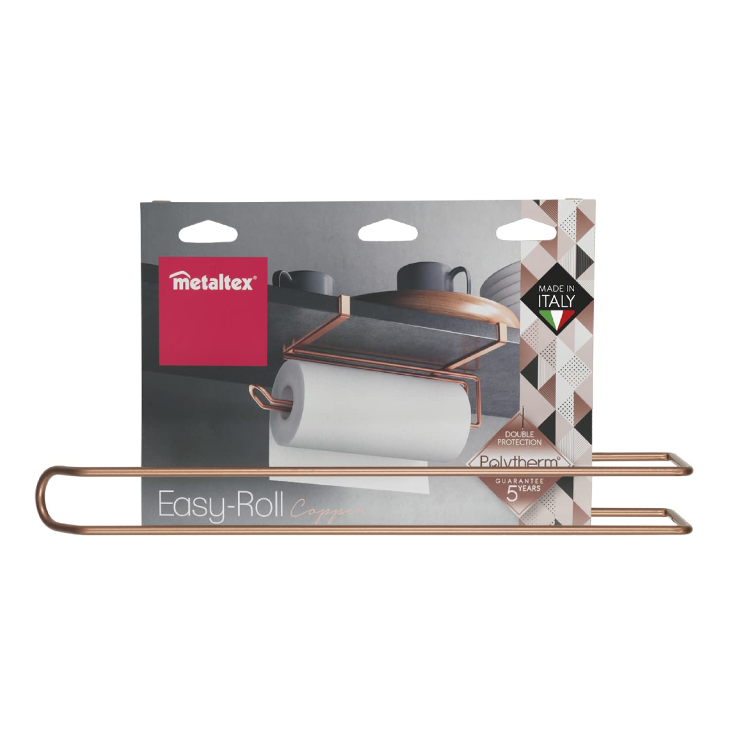 Metaltex Porta Strofinacci Da Cucina, 4 Ganci Appendiabiti In Plastica Bianca Con Fori E Viti - 2