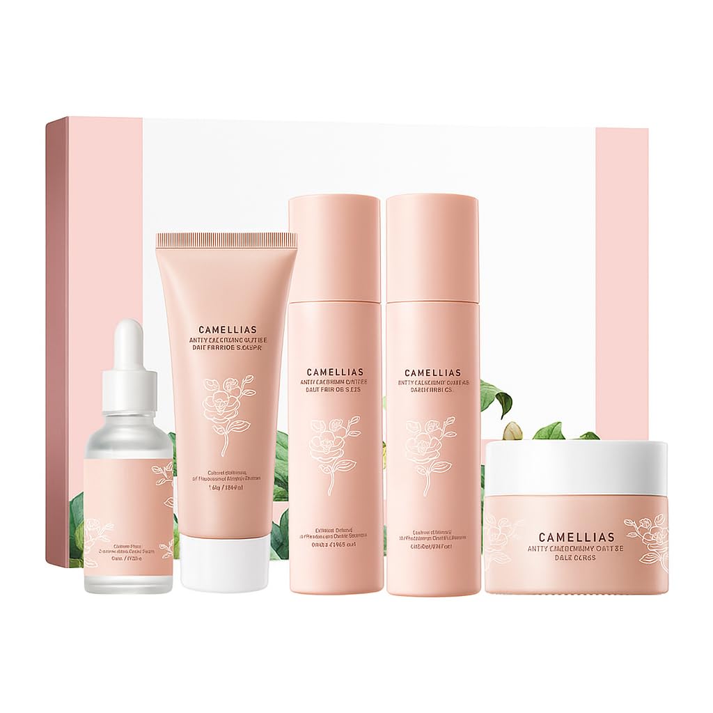 SKK Camellia sinensis Skin Care Set, 5 Piece Skin Care Set,Skin Care Gift Set for Women, Facial Care Set Includes Cleanser, Facial Essence, Moisturizing Lotion, Face Cream, Toner.