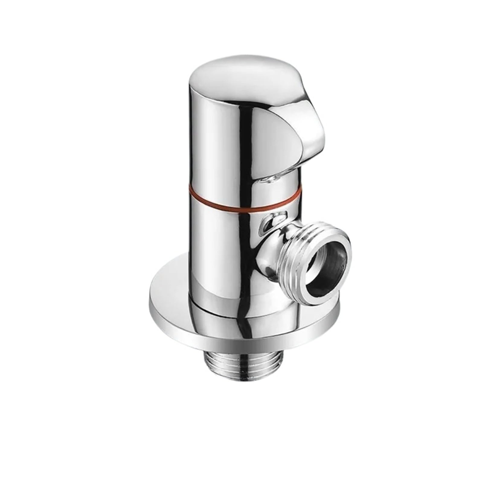 Bvhisehp Chrome Hot Valve Matte Black Brass Stop Valve 2 Pack G1/2 Water Control Angle Valve For Bathroom Kitchen Daily Use(Chrome Hot Valve)