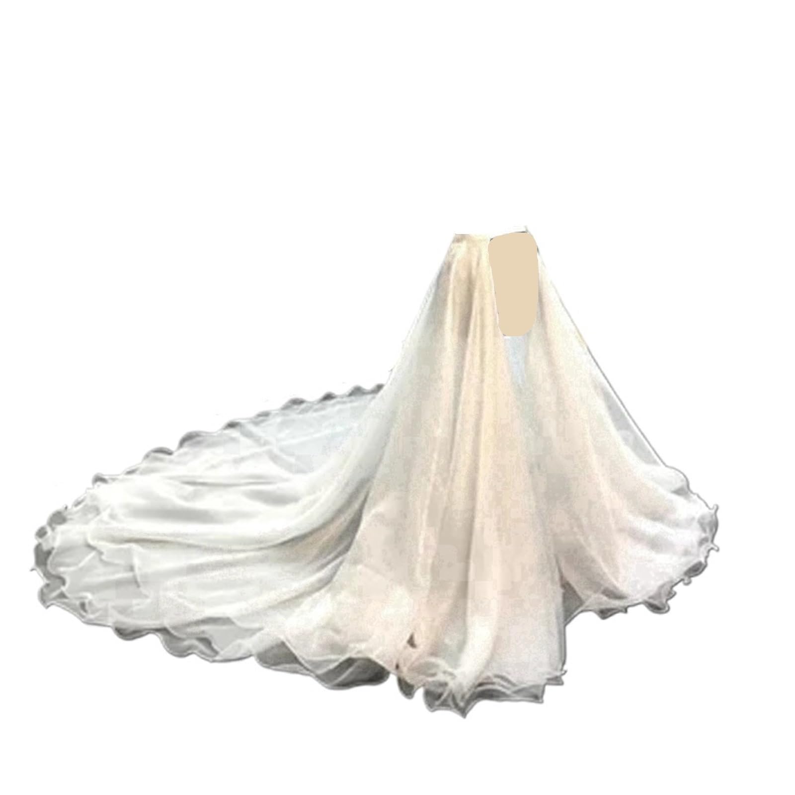 HWJFDC Petticoat Detachable Train Wedding Removable Skirt For Dresses Bridal Overskirt White Ivory Petticoats(Ivory,S)