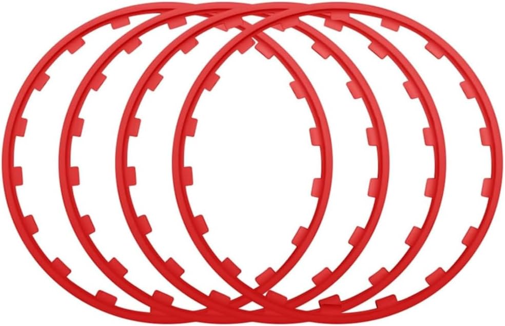 Vehicle Rim Protectors, Wheel Decorations, Nylon Round Edge Trim Protection Rings for All Cars, 4 Pieces,Red-21in
