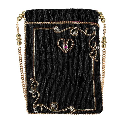 Mary Frances Deal Me in Beaded Mini Crossbody Bag with Crown and Heart Novelty Evening Clutch Purse, Multicolor2