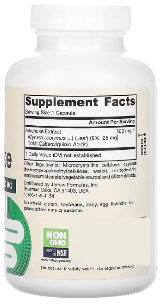 Jarrow Formulas - Artischocke | 500 mg zur Unterstützung der Verdauung - 180 Kapseln