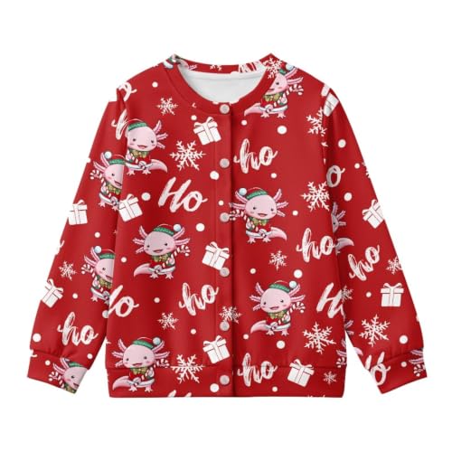 Image of Girls Cardigans Sweater Long Sleeve Crew Neck Button Down Sweaters School Outerwear for Kids Fall Winter Tops