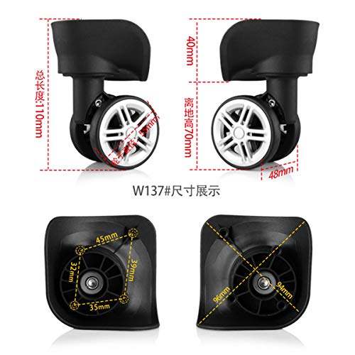 Luggage Wheel,Luggage Suitcase Wheels, 360 Degree Swivel Luggage Mute Wheel Suitcase Replacement Repair Wheels Parts Spinner (W137#)2