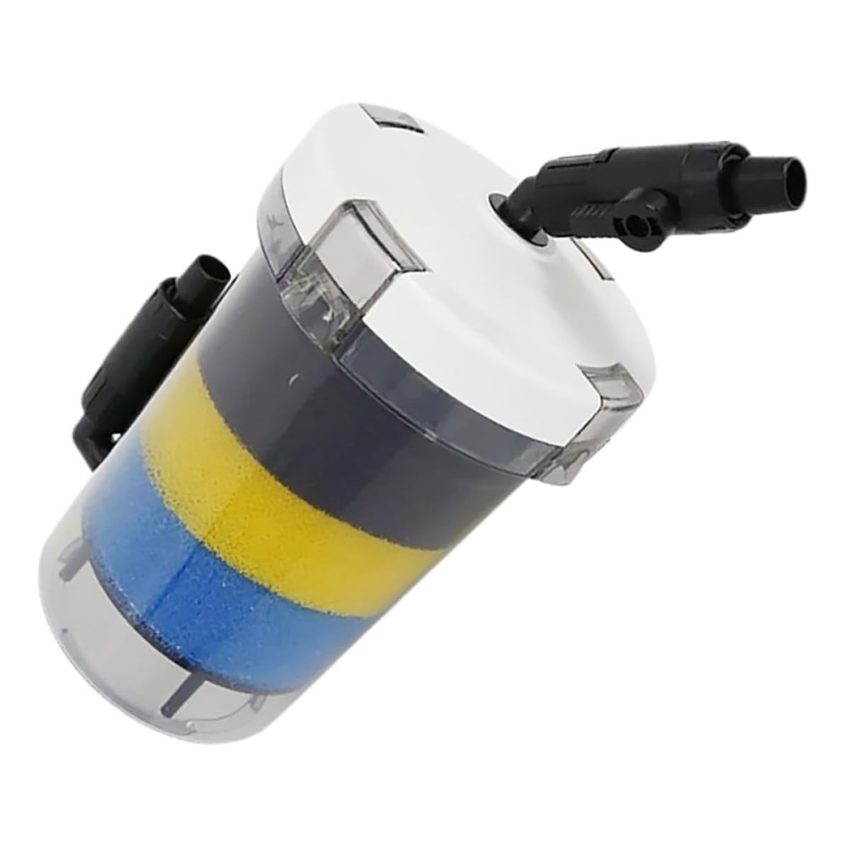 iplusmile Aquariumfilterkasten aus Transparentem Kunststoff mit Rundem Design und 16mm und Auslass Geräuschloser Externer Filter für Frontgrasbecken im Aquarium