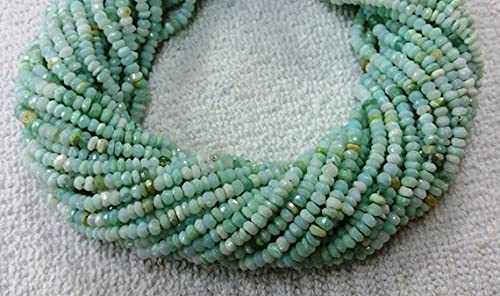 Perles opale péruvienne pour création bijoux rangée de pierres naturelles facettées 13.5 pouces