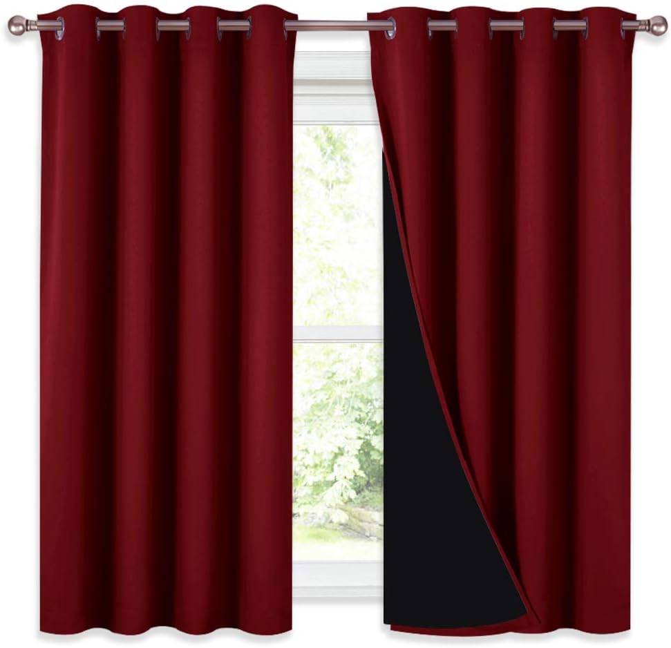 NICETOWN Blackout Curtain Panels burgundy 2pc 52x54
