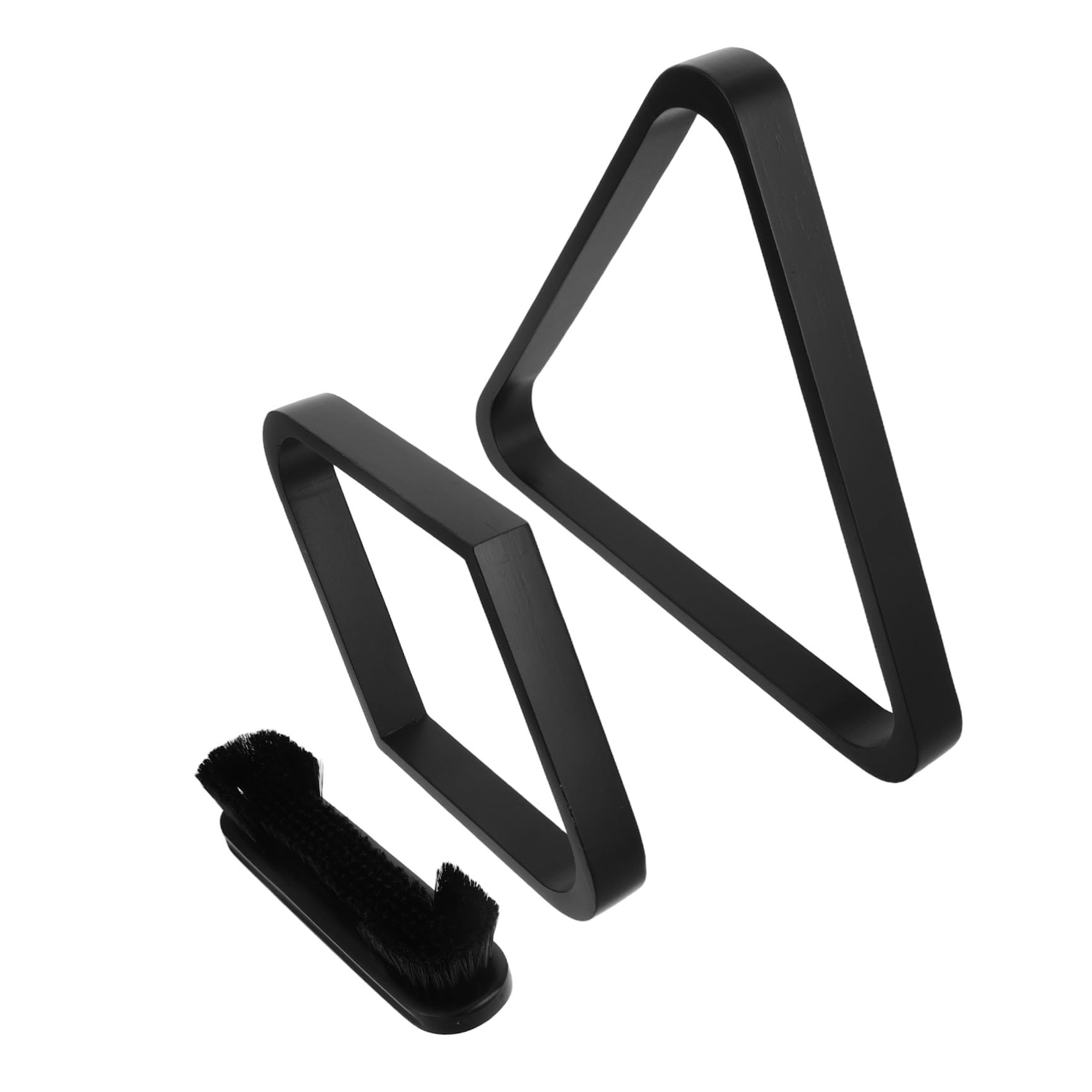 Healvian Triangle de Billard en Bois Massif Support Stable et Brosse Incluse, Accessoires Élégants pour Salle de Jeux et Soirées à Domicile