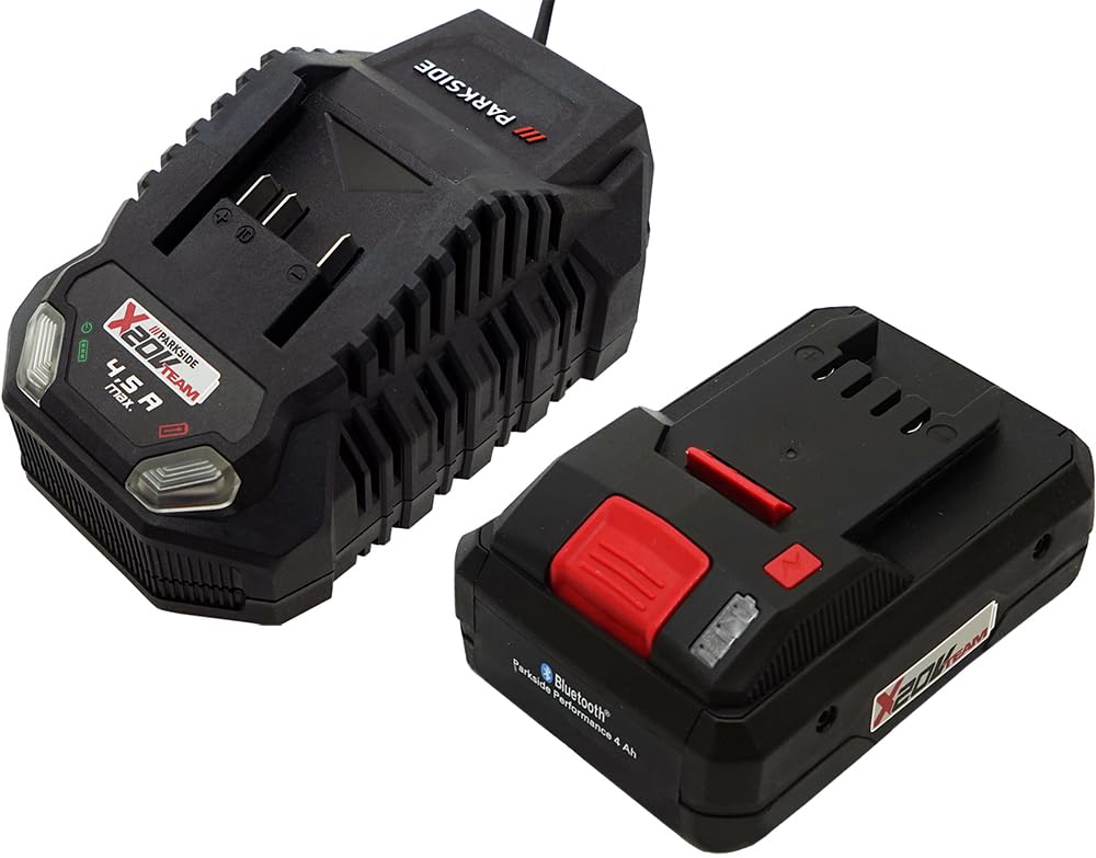 Parkside® 20V 4,5A Ladegerät + 20 V 4Ah Smart Akku - passend für die Serie X20V Team