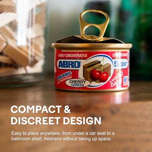 Image of ABRO Car Air Freshener Cans: Spill Proof Air Fresheners for Home, Office, or Car Accessories, Lasts Up to 60 Days - 3 Pack Strawberry Scent