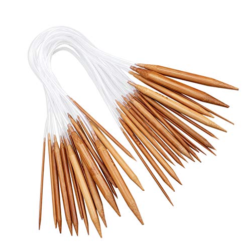 dophee Bamboo Knitting Needles with Clear Plastic Tubes, 18Pcs Circular Wooden Knitting Needles, 18 Sizes (2-10mm) Ring Knit Needles Set DIY Craft Yarn Weave Kit for Knitting Lover(40cm/16in) dophee Bamboo Knitting Needles with Clear Plastic Tubes, 18Pcs Circular Wooden Knitting Needles, 18 Sizes (2-10mm) Ring Knit Needles Set DIY Craft Yarn Weave Kit for Knitting Lover(40cm/16in)