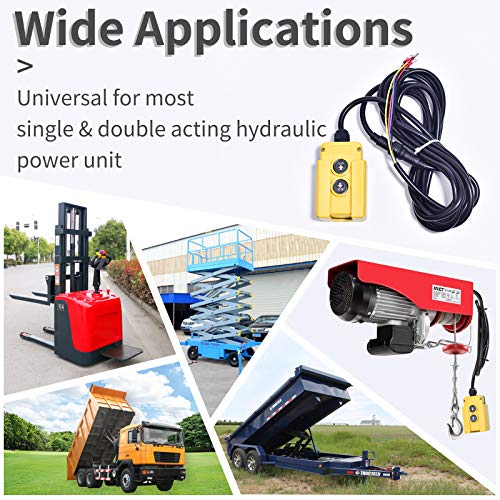 ZCONIEYE 3 Wire Dump Trailer Remote Control Switch 12V for Single Acting Hydraulic Pumps Power Units Lift Dump Truck…