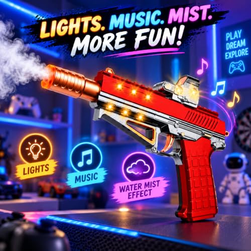 Image of Fog Gun for Kids Realistic Recoil & Cool Smoke Effect Heavy Plastic Material with Metallic Finish Sound & Lights with Water Filler Great Gift (Pack of 1 Gun) (Random Colour Dispatch)