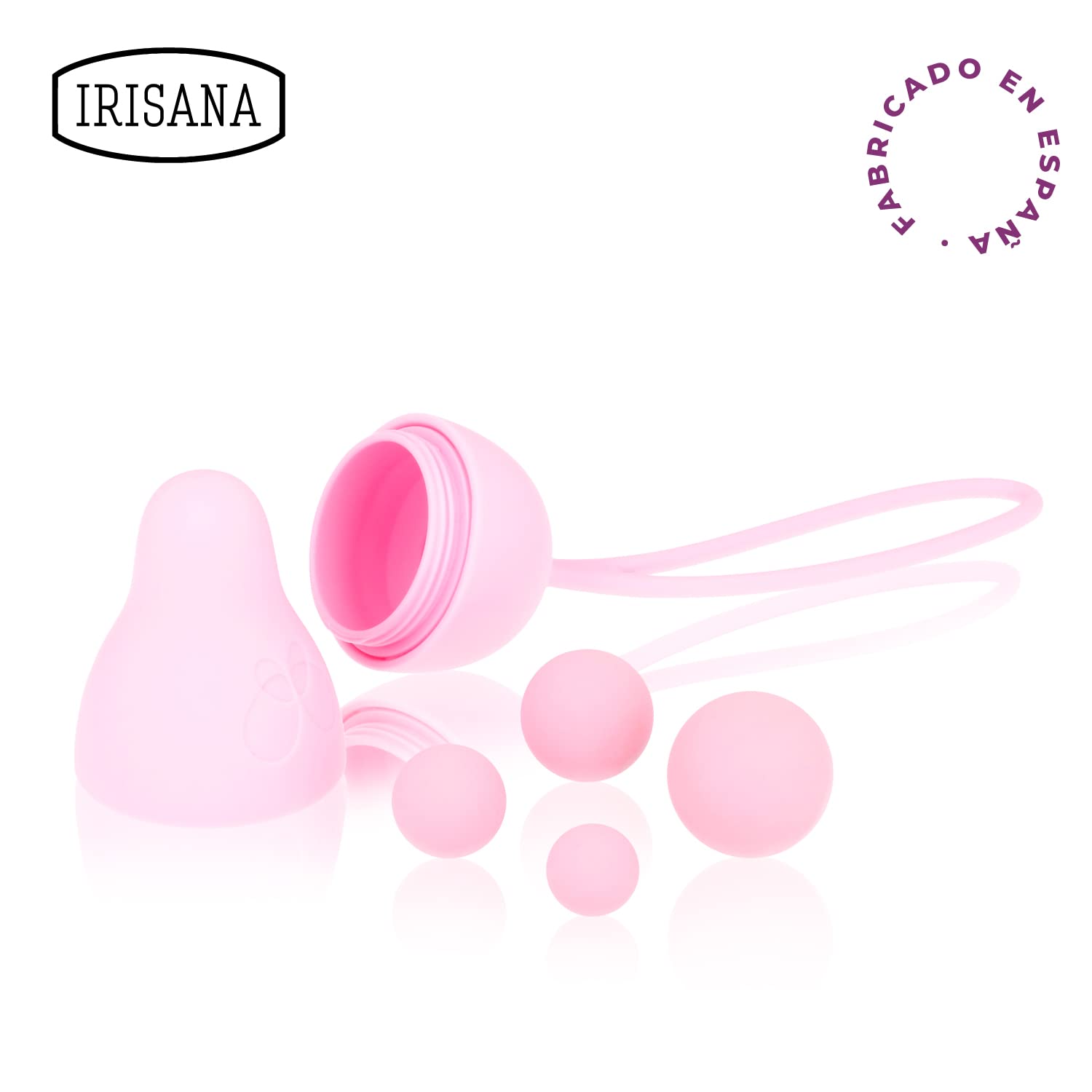 Irisana - Bolas Chinas para Suelo Pélvico - En 4 Tamaños - Rosa - Para Ejercicio Kegel - Salud Íntima Femenina - Silicona sin BPA y Acero - Intimichic