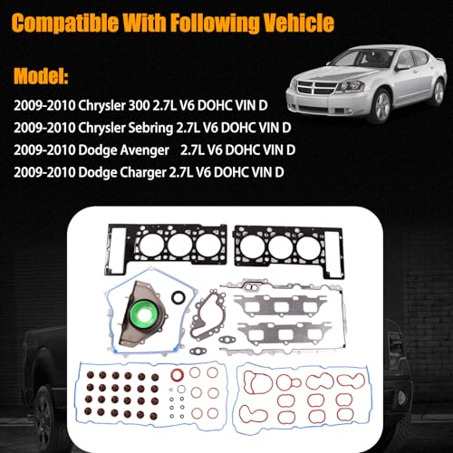 Image of AUCERAMIC HS9514PT-1 Engine MLS Full Cylinder Head Gasket Set Fit 2009-2010 for Chrysler 300 chrysler sebring, for 2009-2010 for Dodge Avenger Charger 2.7L V6 DOHC VIN D HS54230