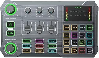 ZZBJ X10 Computer Mobile Phone Live Sound Card with 48V XLR OTG Port Interface Mixer Recording (Color : B)