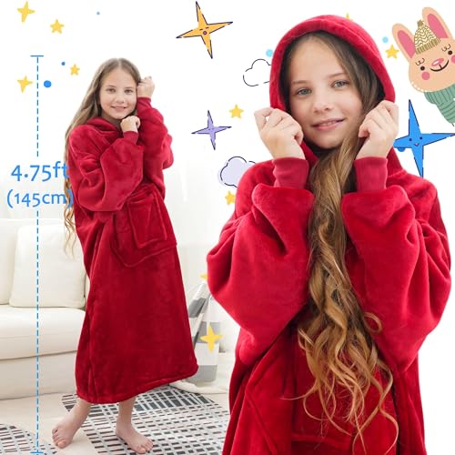 FUSSEDA Übergroße Tragbare Decke Sweatshirt, Super Dicke Warme Sherpa Fleece Kuscheldecke Hoodie mit Taschen und Ärmeln für Erwachsene und… – Ansicht 5