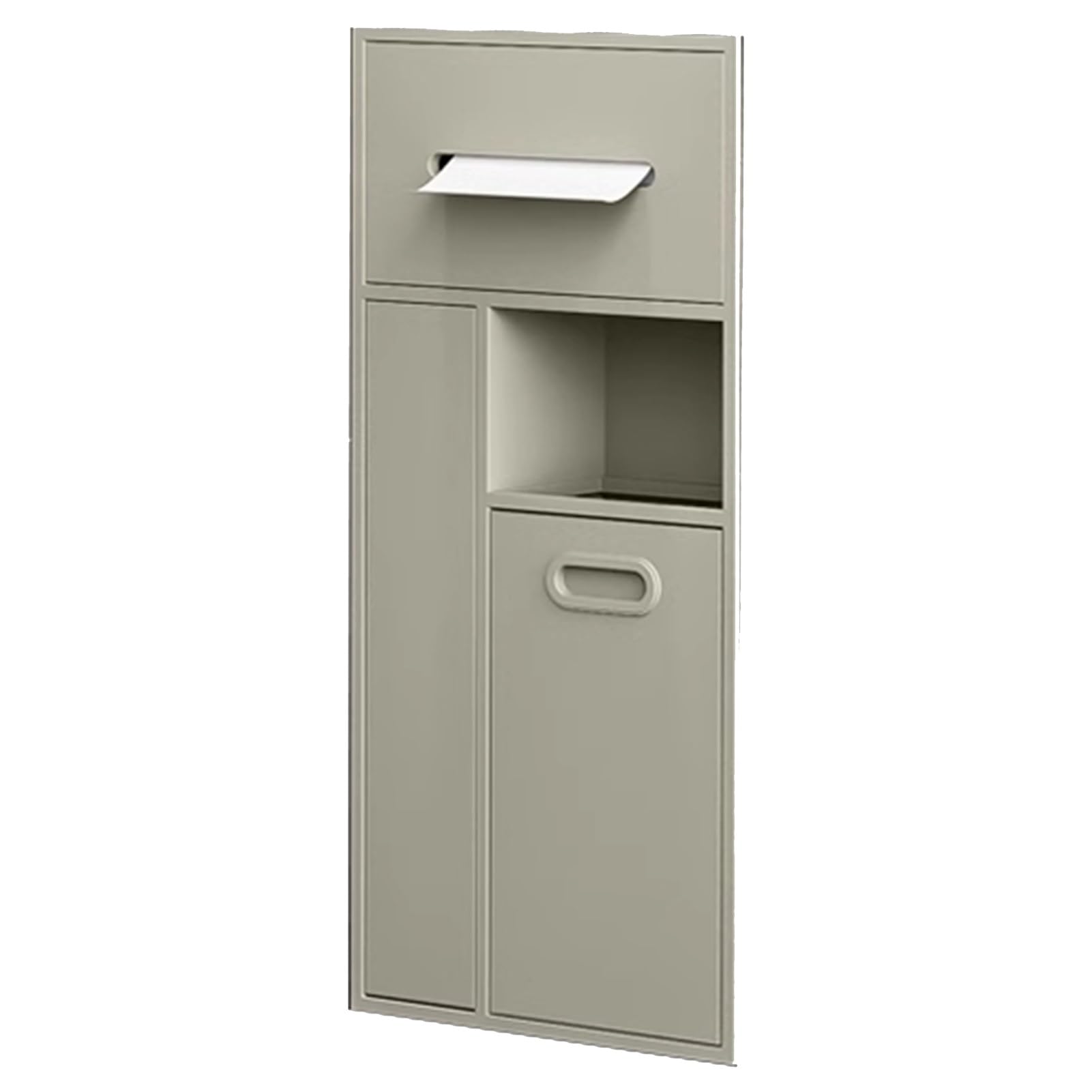 Portarrollos de Papel higiénico y Cubo de Basura Empotrado de Acero Inoxidable, 30 x 65 cm, diseño Moderno para baño, Cocina y salón. Solución de Almacenamiento Elegante