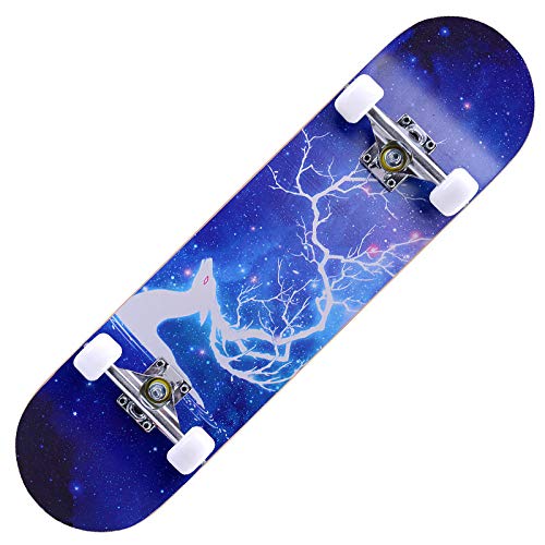 Skate Ciervo Azul Real Skateboard 80x20 Cm 7 Capas De Madera De Arce Con Rodamientos Abec-7 Skateboard Niña Monopatin Niños Skate Completo Adec Skate Ciervo Azul Real Skateboard 80x20 Cm 7 Capas De Madera De Arce Con Rodamientos Abec-7 Skateboard Niña Monopatin Niños Skate Completo Adec