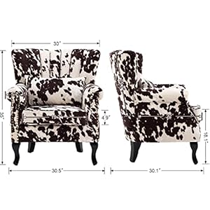 Kmaxcowprintaccentchairvelvetwingbackchairwithpillownailheadchanneltuftedoversizedclubchairforlivingroombedroomguestroom Urban Country Home Decor Kmax cow print accent chair velvet wingback chair with pillow nail head channel tufted oversized club chair for living room bedroom guest room urban country home decor