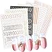 6 fogli di adesivi per unghie, Autoadesivo linea Nail Art Striping Tape, Linee Oro Argento Linee per Unghie, per Decorazioni Nail Art, Nail Art Fai da Te
