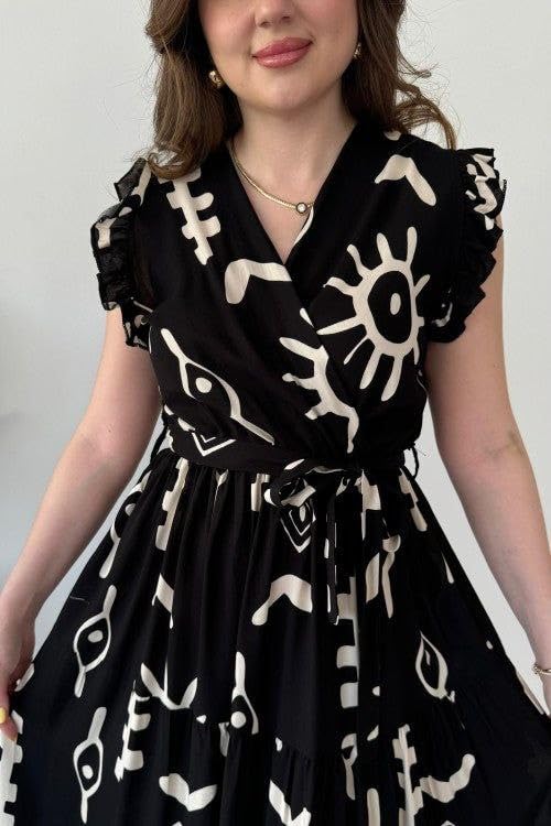 Image of Modestouze Attires Dress for Women Western Maxi Style, Indo Western Dresses, One Piece Long Gown, A Line Flared Pattern, Ethnic Look Outfit for Women