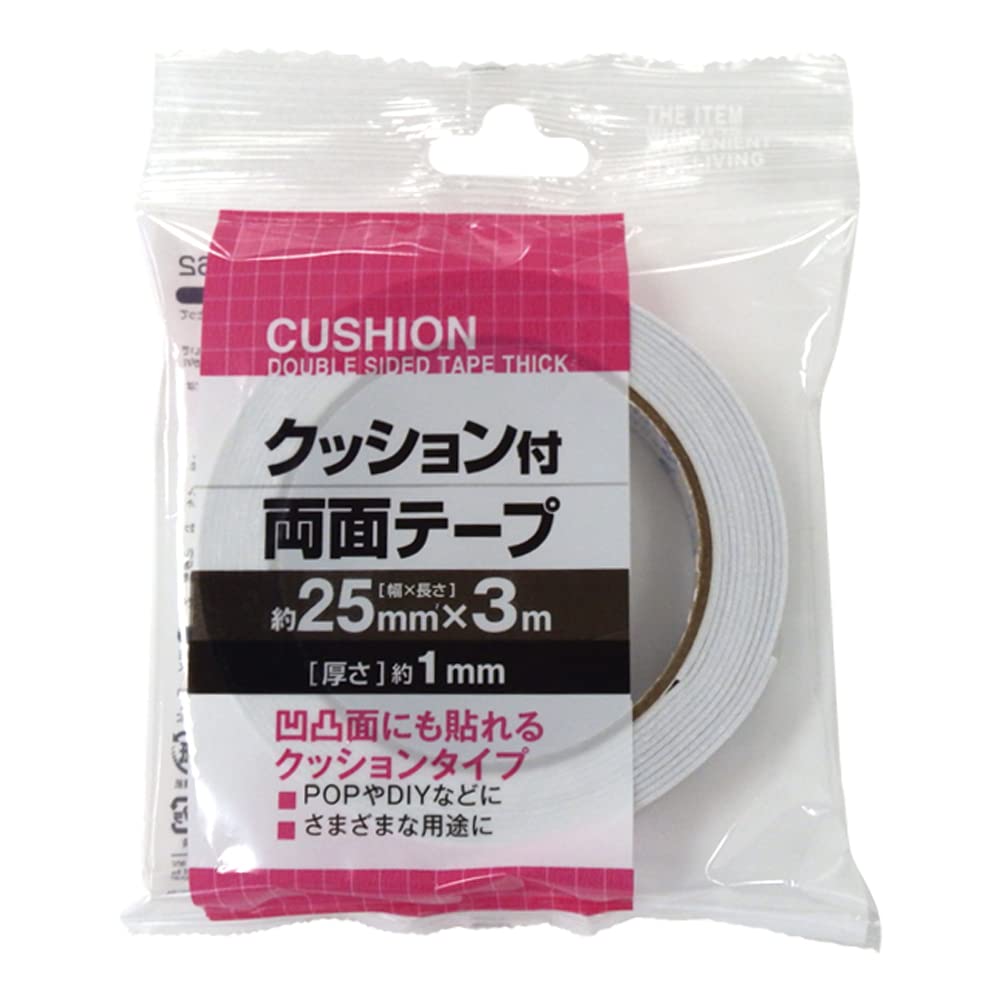 Amazon | クッション付両面テープ(25㎜×3m)1mm厚【まとめ買い12個