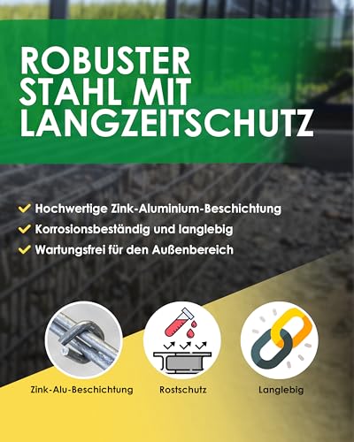 Zaundirekt I Einzelnes Gabionengitter I 100x50cm I Steinkorb I Steingabione I Gabione I Mauer I Wand I Drahtkorb I Stützmauer I Gartenzaun